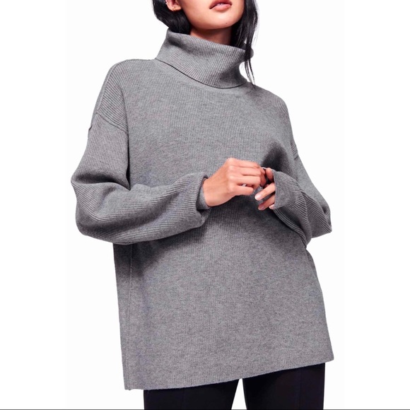 Free People Sweaters - Free People - Grey Turtleneck Knit Sweater